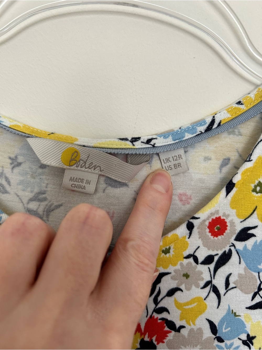Boden‎ Long Sleeve Maxi Dress with Pockets Yellow and Blue Floral Size US8R - Picture 2 of 7
